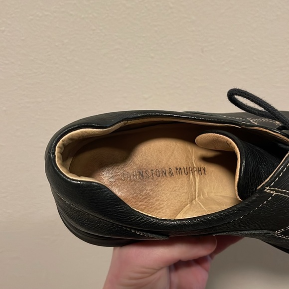 Black leather dress shoes 8 w main image 4